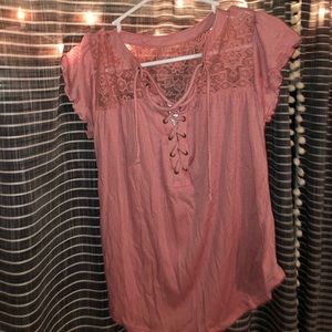 NOBO pink lace-up shirt